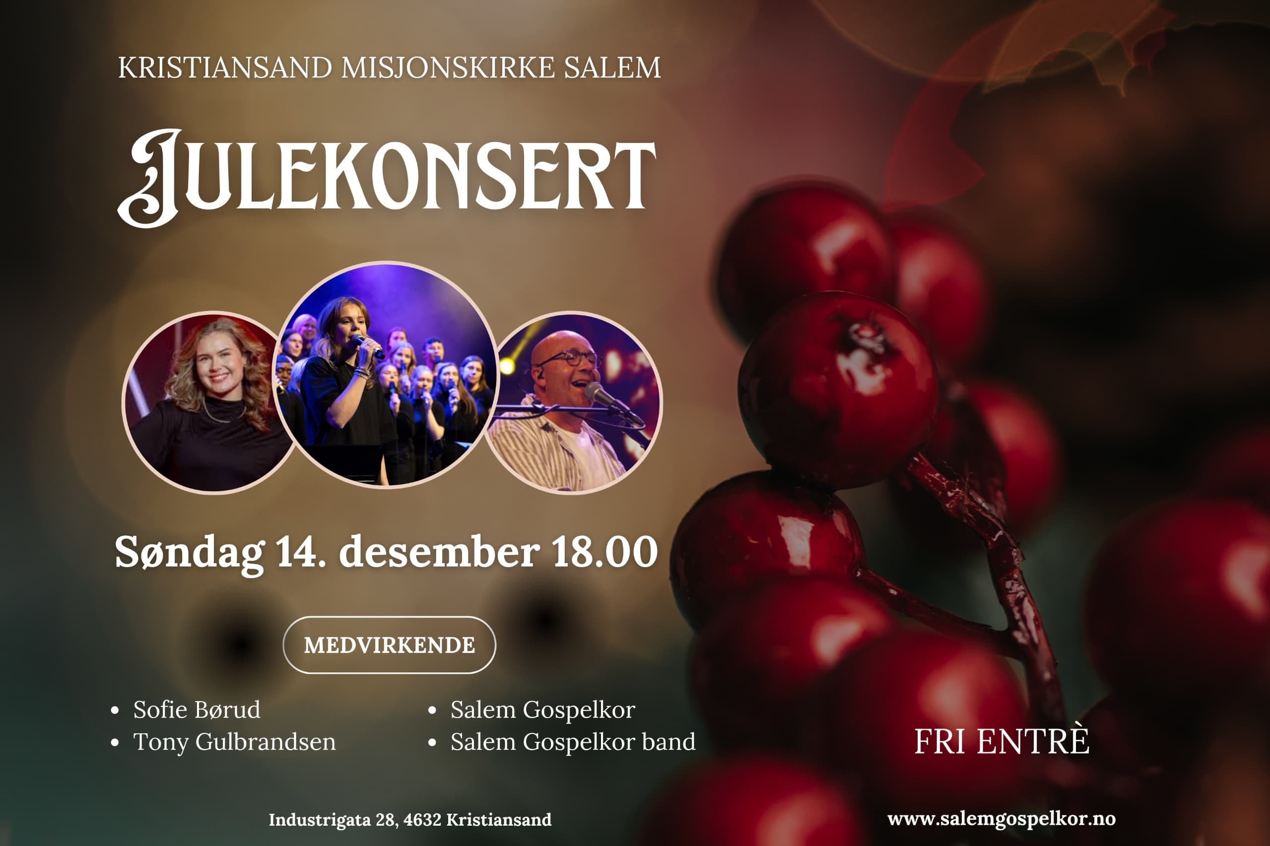 Konsert - Salem Gospelkors julekonsert med gjester!